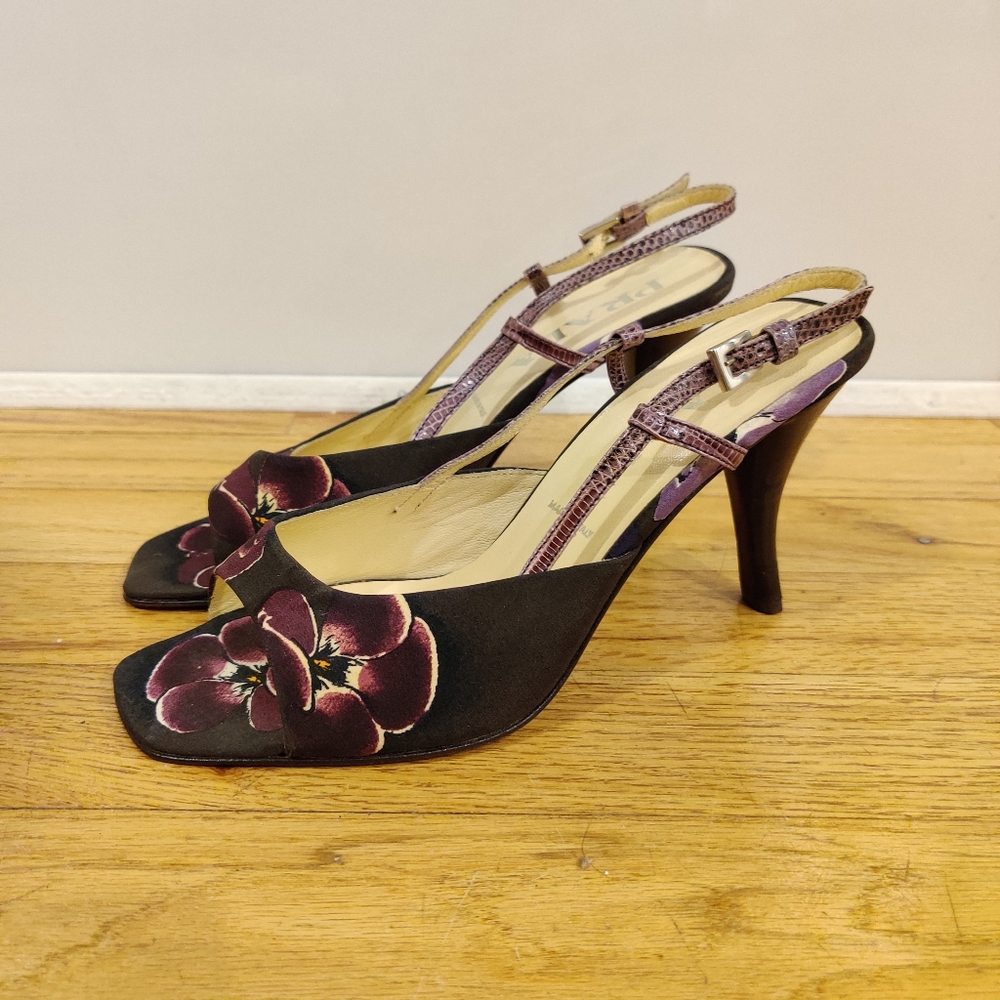 Prada floral slingback pumps